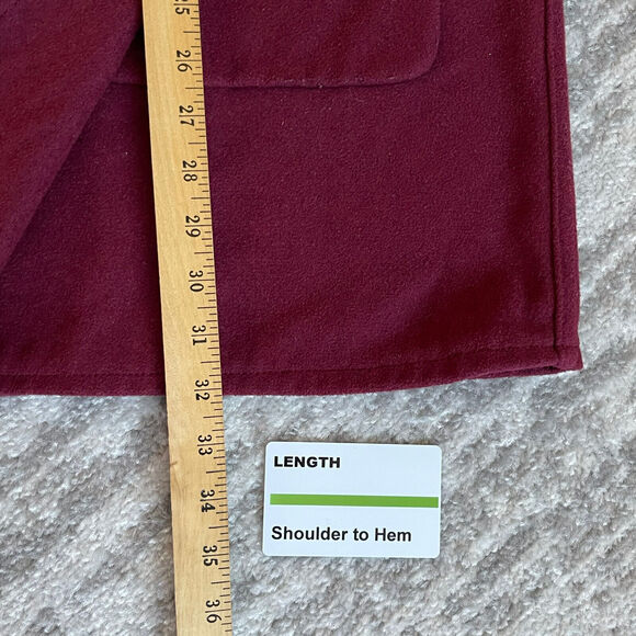 Stradivarius Sleeveless Oversized Open Cardigan Women Size‎ S Red Pockets - Picture 9 of 10